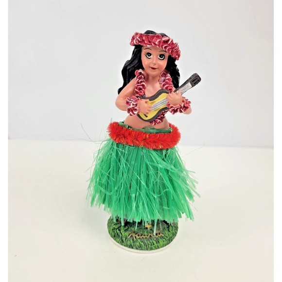 Accents Hawaii Hula Girl Dashboard Doll W Ukelele Green Grass Skirt Nodder Kc Co 65 Poshmark